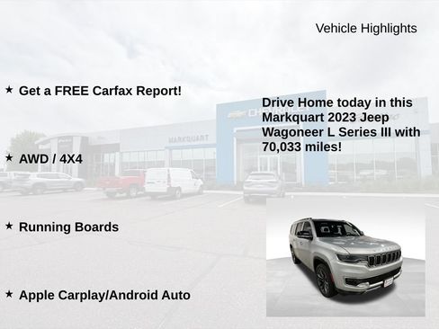 Used 2023 Jeep Wagoneer L Series III w/ Premium Group I AWD/4WD image 9
