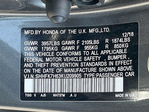 Used 2019 Honda Civic EX image 31