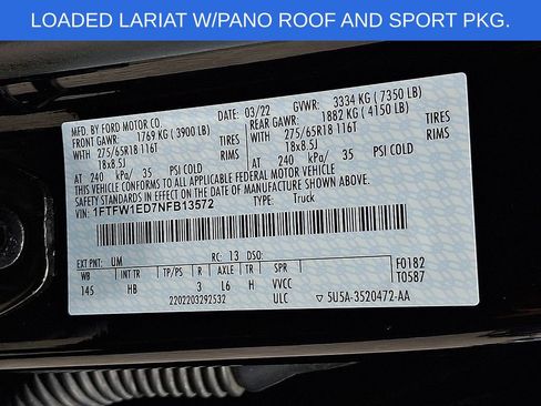 Used 2022 Ford F150 Lariat w/ Equipment Group 502A High AWD/4WD image 31