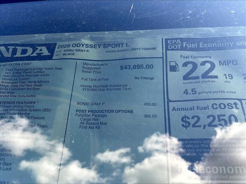 New 2026 Honda Odyssey Sport-L image 18