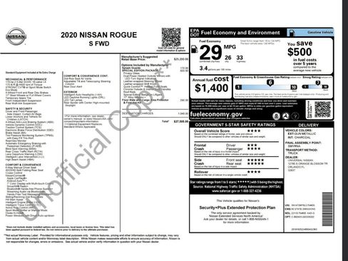 Used 2020 Nissan Rogue S w/ Special Edition Package FWD image 2