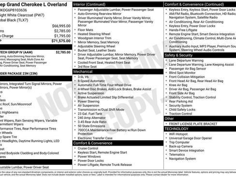 Used 2023 Jeep Grand Cherokee L Overland w/ Luxury Tech Group IV image 15