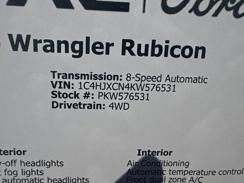 Used 2019 Jeep Wrangler Rubicon AWD/4WD image 15