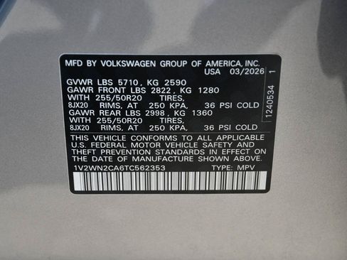 Used 2026 Volkswagen Atlas SE FWD image 37