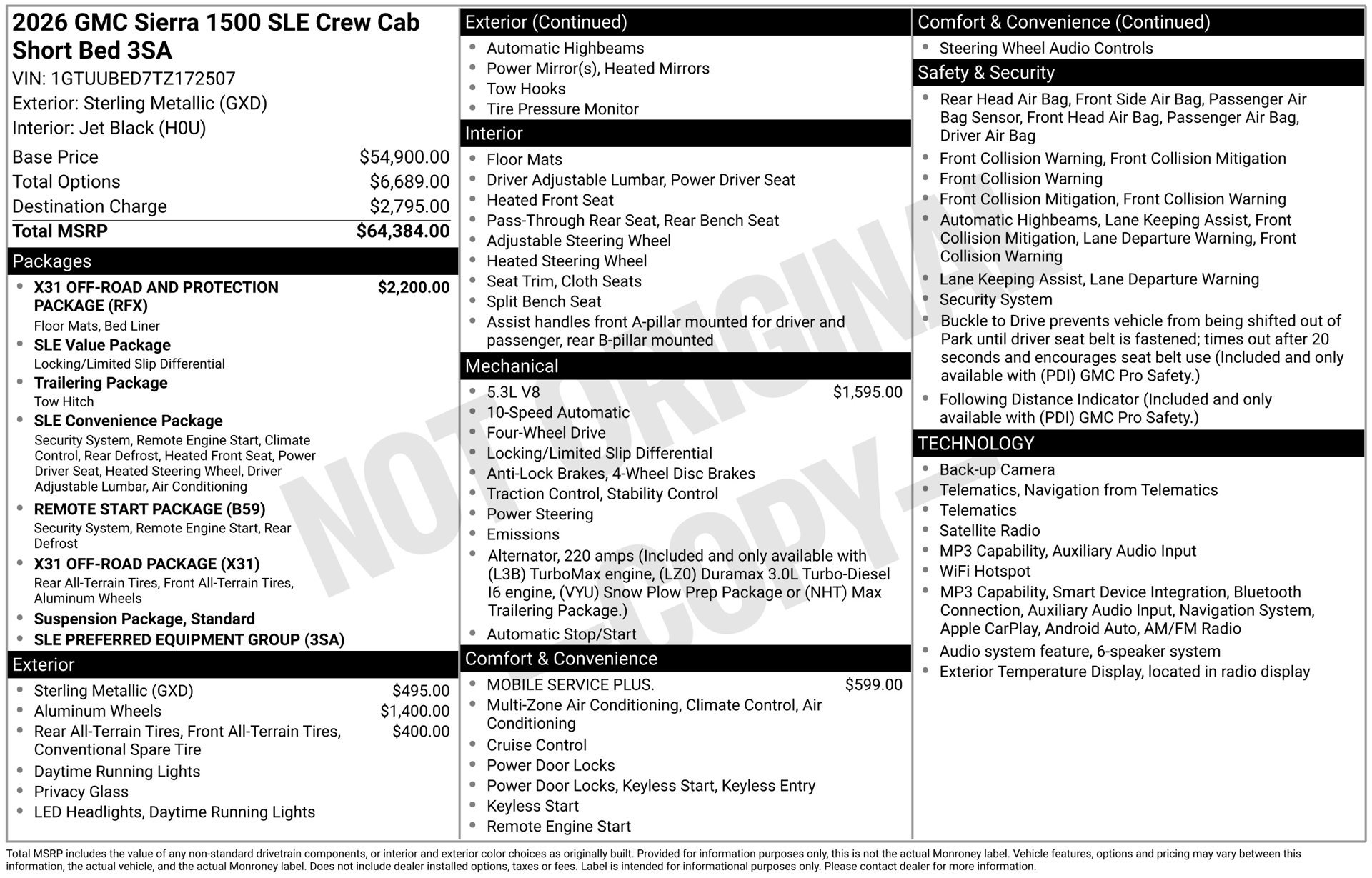 New 2026 GMC Sierra 1500 SLE AWD/4WD image 3