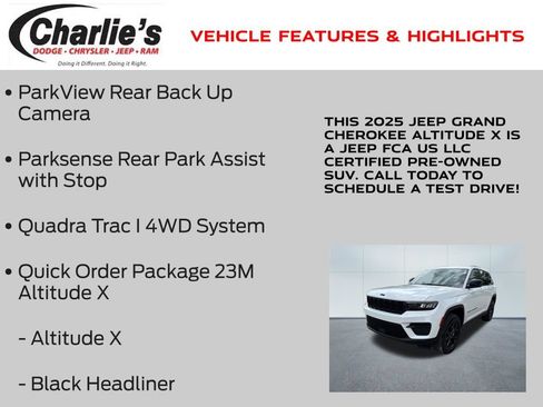 Certified 2025 Jeep Grand Cherokee Altitude AWD/4WD image 13