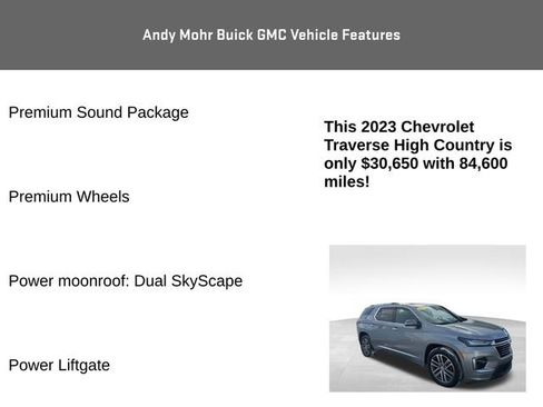 Used 2023 Chevrolet Traverse High Country w/ LPO, Floor Liner Package image 12