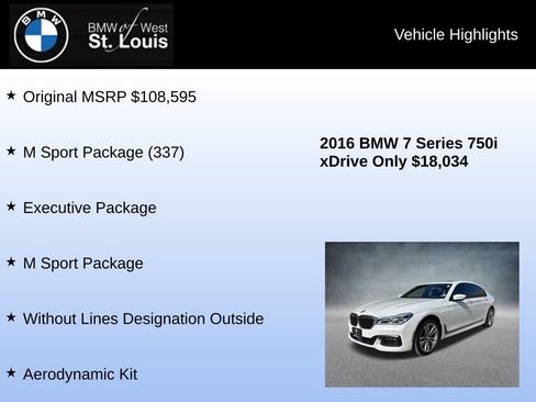 Used 2016 BMW 750i xDrive AWD/4WD image 8