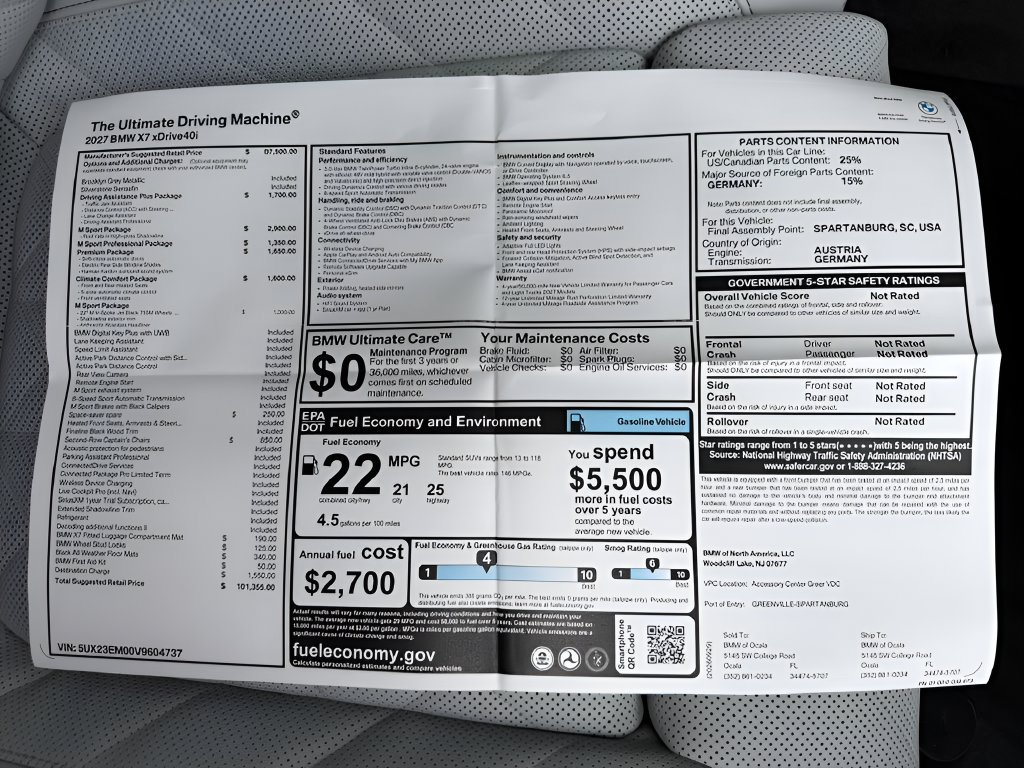New 2027 BMW X7 xDrive40i w/ M Sport Package AWD/4WD image 30