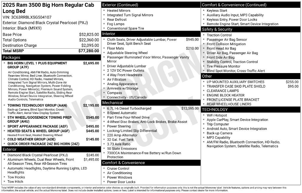 New 2025 RAM 3500 Big Horn AWD/4WD image 1