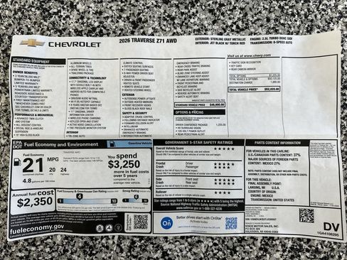 Used 2026 Chevrolet Traverse Z71 w/ Driver Confidence Package AWD/4WD image 68