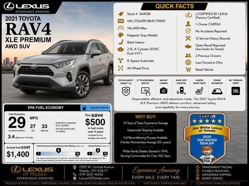 Used 2021 Toyota RAV4 XLE Premium AWD/4WD image 2