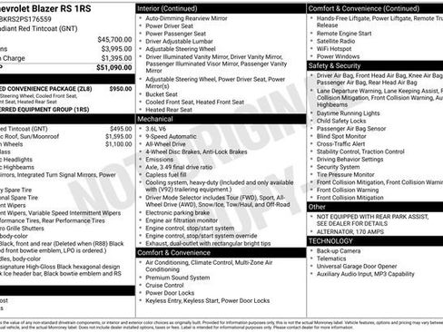 Used 2023 Chevrolet Blazer RS w/ Enhanced Convenience Package AWD/4WD image 2