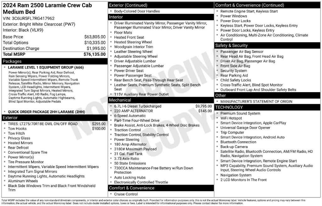 Used 2024 RAM 2500 Laramie AWD/4WD image 2