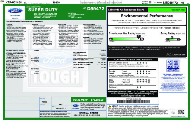 Used 2022 Ford F250 King Ranch w/ Tremor Off-Road Package AWD/4WD image 2