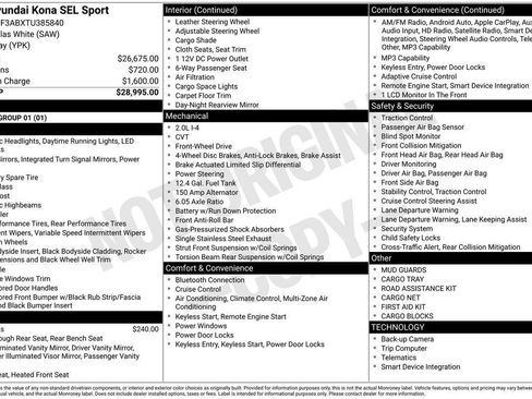 New 2026 Hyundai Kona SEL Sport FWD image 37