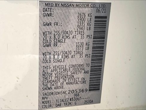 Used 2022 Nissan Pathfinder Platinum w/ Cargo Package FWD image 35
