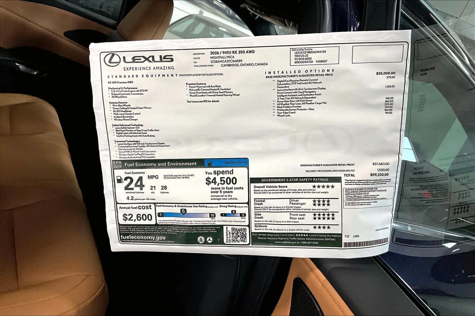 New 2026 Lexus RX 350 Premium AWD/4WD image 13