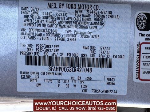 Used 2012 Ford Fusion SEL image 18