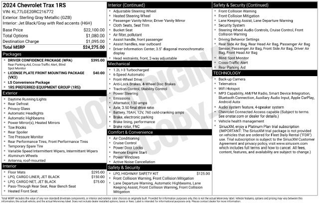 Used 2024 Chevrolet Trax RS w/ Driver Confidence Package FWD image 8