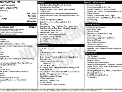 Used 2019 INFINITI QX60 Luxe w/ Essential Package image 20