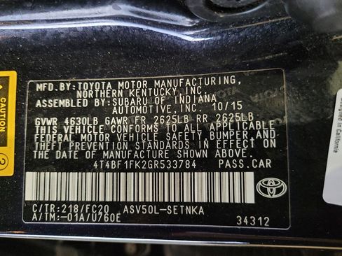 Used 2016 Toyota Camry LE FWD image 33