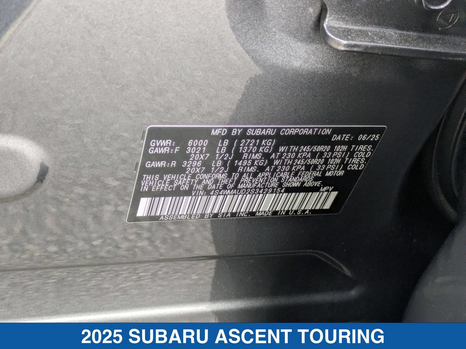 Certified 2025 Subaru Ascent Touring AWD/4WD image 41