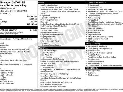 Used 2015 Volkswagen GTI SE w/ Lighting Package (SEL) FWD image 30