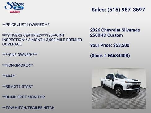 Used 2026 Chevrolet Silverado 2500 Custom w/ Custom Value Package AWD/4WD image 8