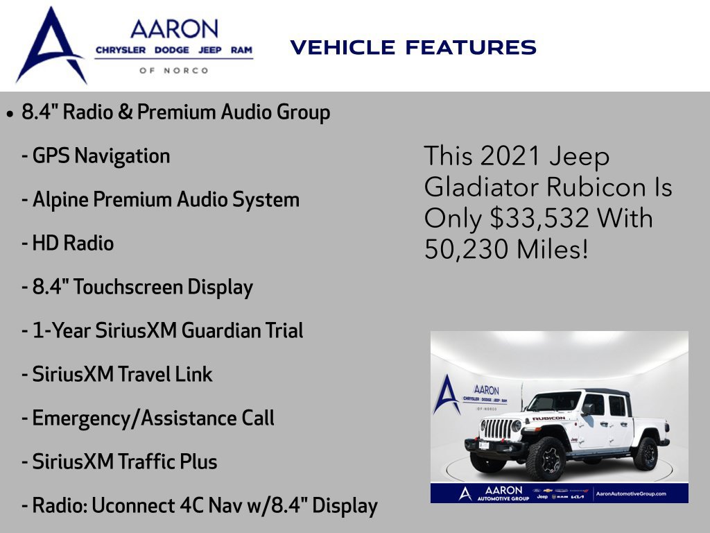 Used 2021 Jeep Gladiator Rubicon AWD/4WD image 10