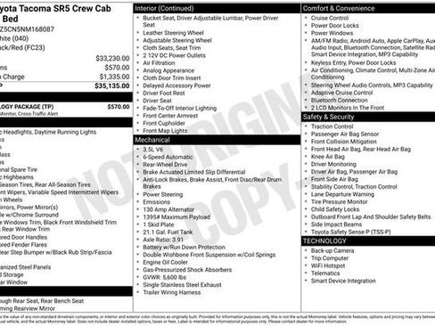 Certified 2022 Toyota Tacoma SR5 w/ Technology Package RWD image 31