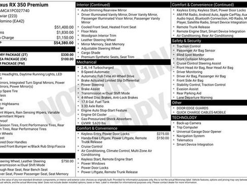 Used 2023 Lexus RX 350 Premium w/ Accessory Package AWD/4WD image 13