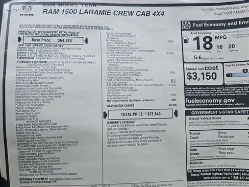 New 2026 RAM 1500 Laramie w/ Laramie Preferred Package image 18