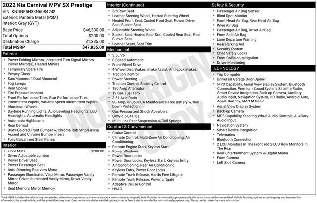 Used 2022 Kia Carnival SX Prestige FWD image 15