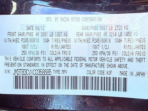 Used 2012 MAZDA CX-9 Touring w/ Moonroof & Bose Audio Pkg image 40