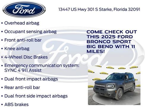 New 2025 Ford Bronco Sport Big Bend w/ Convenience Package AWD/4WD image 25