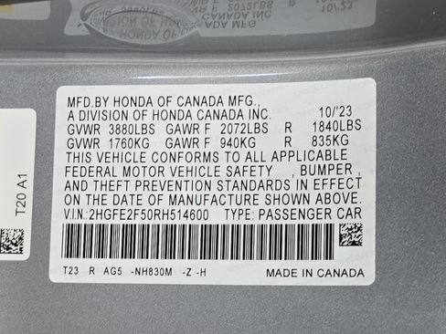 Certified 2024 Honda Civic Sport image 34