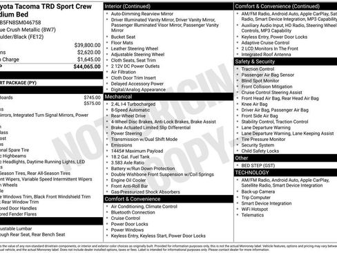 Used 2025 Toyota Tacoma TRD Sport RWD image 34