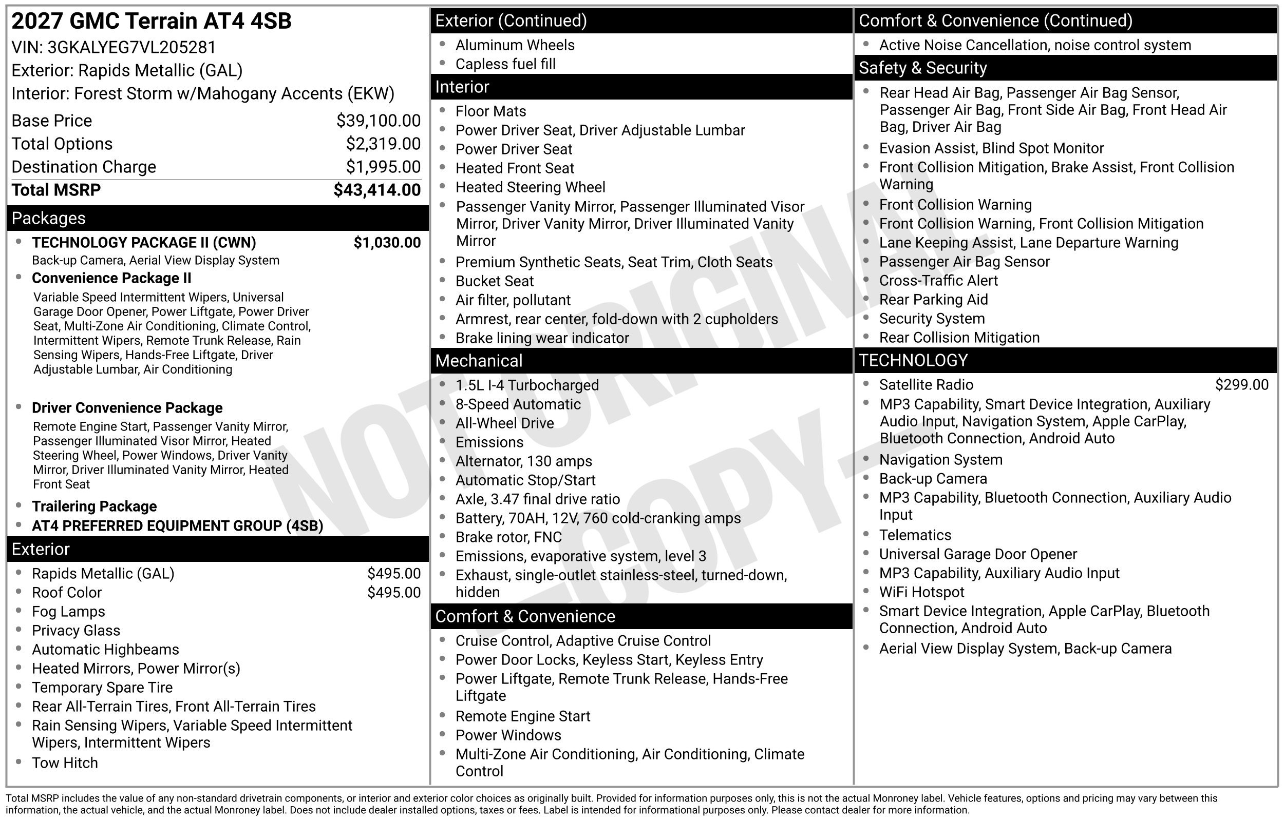 New 2027 GMC Terrain AT4 w/ Technology Package II AWD/4WD image 3