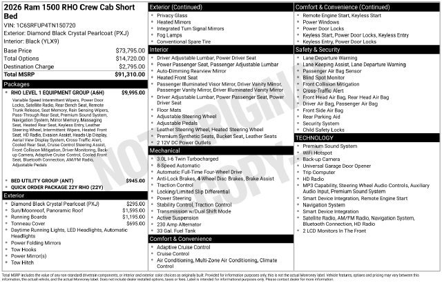 Used 2026 RAM 1500 RHO w/ RHO Level 1 Equipment Group AWD/4WD image 7