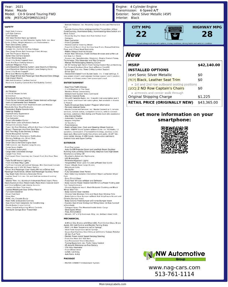 Used 2021 MAZDA CX-9 Grand Touring FWD image 2