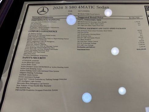 New 2026 Mercedes-Benz S 580 4MATIC Sedan image 2