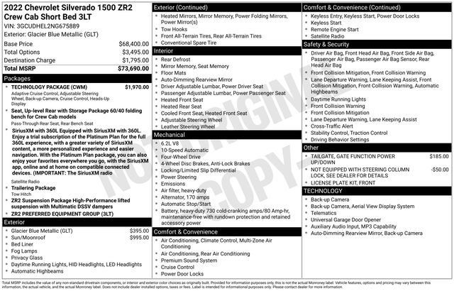 Used 2022 Chevrolet Silverado 1500 ZR2 w/ Technology Package AWD/4WD image 12