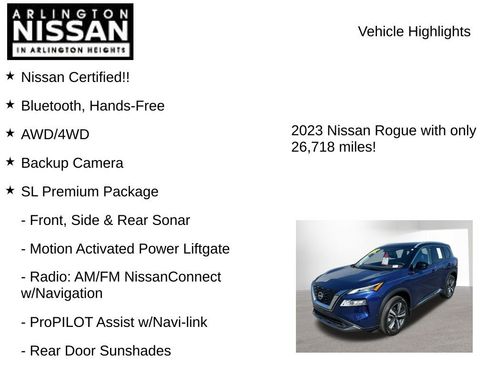 Certified 2023 Nissan Rogue SL w/ SL Premium Package image 8
