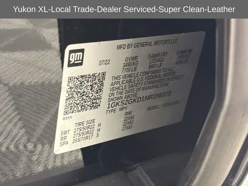 Used 2022 GMC Yukon XL SLT w/ SLT Luxury Package image 36