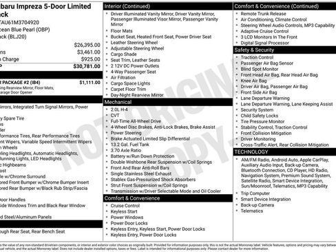 Used 2021 Subaru Impreza 2.0i Limited w/ Popular Package #2 image 10