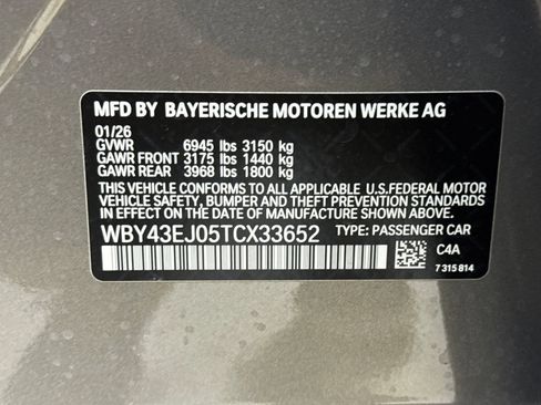 Used 2026 BMW i7 eDrive50 w/ M Sport Package RWD image 24