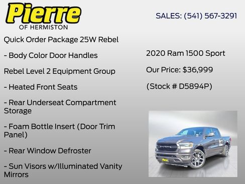 Used 2020 RAM 1500 Sport w/ Alpine Leather & Sound Group AWD/4WD image 6