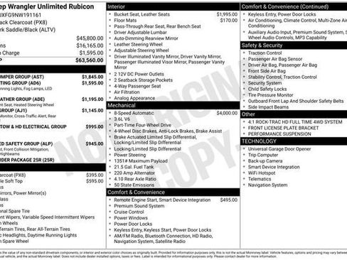 Used 2022 Jeep Wrangler Unlimited Rubicon w/ Steel Bumper Group AWD/4WD image 32
