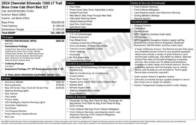 Used 2024 Chevrolet Silverado 1500 LT Trail Boss w/ Protection Package AWD/4WD image 2